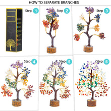 Load image into Gallery viewer, Chakra Tree, Crystal Tree for Positive Energy - Crystals &amp; Healing Stones - Feng Shui Seven Chakra Tree of Life Decor - Home Decorations for Living Room, 7 Chakra Tree, 200 Beads, 8-10&quot;
