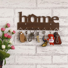 Load image into Gallery viewer, Webelkart Premium Home Keys Wooden Key Holder (29 cm x 13.5 cm x 0.4 cm, Wood) 7 Hook - Decorative Items for Home Decor (Brown)

