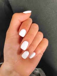 White Shade Square Shape Medium Length Plain Nail Art Artificial/Fake Press on Nails for Girls and Women