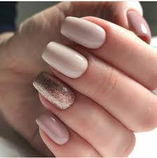 Rich Look Light Nude Shade Glitter Readymade Nail Art Artificial/Fake Press on Nails for Girls and Women