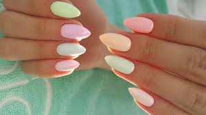 Multicolor Pastel Premium Plain Almond Readymade Nail Art Artificial/Fake Press on Nails for Girls and Women