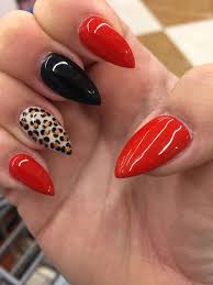 Premium Party Wear Almond Shape Black Red Nail Art Artificial/Fake Press on Nails for Girls and Women