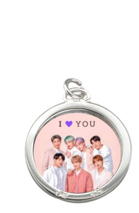 BTS Team Locket , Locket with BTS Team Photo, BTS Team Pendant Locket with Chain