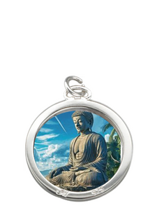 Buddha Locket , Locket with Buddha Photo, Buddha Pendant Locket with Chain