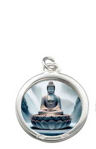 Healing Buddha Locket , Locket with Healing Buddha Photo, Healing Buddha Pendant Locket with Chain