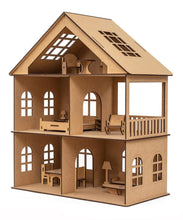 Load image into Gallery viewer, DIY Miniature House , Wooden Toy House With Furniture Wooden Toy House with Furniture for Kids | DIY Dollhouse Building Kit with Paint Set - Miniature Wooden Doll House for Kids , Boys and Girls
