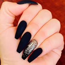 Black Party Ready Press On / Nail Art Artificial Nails for Girls and Women
