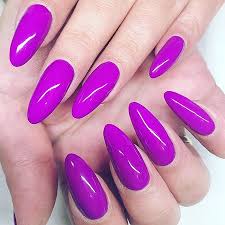 Purple Glossy Almond Shape Short Length Nail Art Artificial / Fake Nails / Press on Nails for Girls and Women