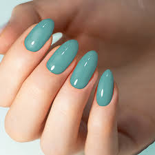 Light Green Glossy Short Length Nail Art Artificial / Fake Nails / Press on Nails for Girls and Women