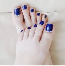 Toe Press On Nails - Blue