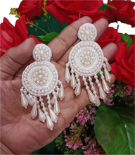 Load image into Gallery viewer, Bhavya&#39;s Earring making Kits, DIY Earring making, Fabric Earring Making Kit, Beaded Earring Making Kit
