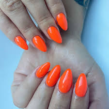 Glossy Orange Shade Nail Art Artificial Nails / Fake Nails / Press on Nails for Girls and Women