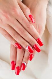 Red Simple Stone Nail Art Artificial Nails / Fake Nails / Press on Nails for Girls and Women