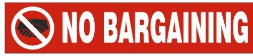 No Bargaining Sticker Signage Sign Warning for Shop office