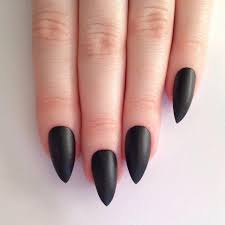Black Almond Readymade Nail Art Artificial/Fake Press on Nails for Girls and Women
