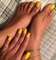 Yellow - Combo of Hand and Toe Nails - Nail Art Artificial / Fake Nails / Press on Nails for Girls and Women
