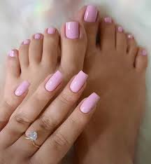 Light Pink - Combo of Hand and Toe Nails - Nail Art Artificial / Fake Nails / Press on Nails for Girls and Women