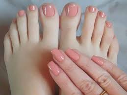 Light Nude Shade - Combo of Hand and Toe Nails - Nail Art Artificial / Fake Nails / Press on Nails for Girls and Women