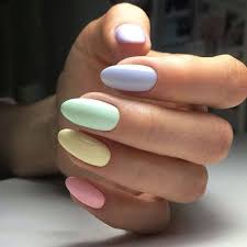 Multi  Pastel colour  pointed nails Readymade Nail Art Artificial/Fake Press on Nails for Girls and Women