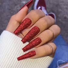 Rich Red Bridal Nail Art Press On/ Fake Nails - Readymade /Ready to wear - for Girls and Women