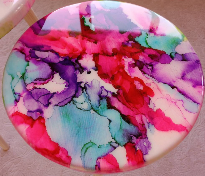 Abstract Resin Art Table, Epoxy resin Side Table, Resin Coffee Table, Wooden Side Table, Bedroom Side Table for Bedroom Home Decoration Items