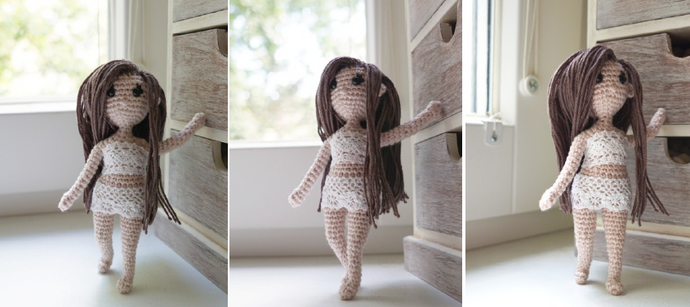 Bhavya's Crocheted Modern Doll, Model Girl Making DIY Crochet Kit, Crochet Material Kit with Yarn, Crochet Needles, Tools & Accessories, Crochet Kit Starter, Crochet Beginners Kit, Crochet Tutorial, Yarn Craft Kits for Adults, Handmade Craft