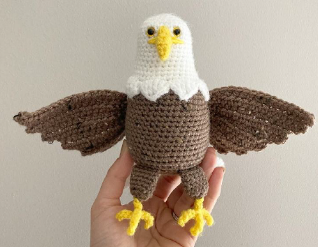 Bhavya's Crocheted Eagle Making DIY Crochet Kit, Crochet Material Kit with Yarn, Crochet Needles, Tools & Accessories, Crochet Kit Starter, Crochet Beginners Kit, Crochet Tutorial, Yarn Craft Kits for Adults, Handmade Craft