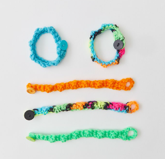 Bhavya's Crocheted Multicolor Bracelet Making DIY Crochet Kit, Crochet Material Kit with Yarn, Crochet Needles, Tools & Accessories, Crochet Kit Starter, Crochet Beginners Kit, Crochet Tutorial, Yarn Craft Kits for Adults, Handmade Craft
