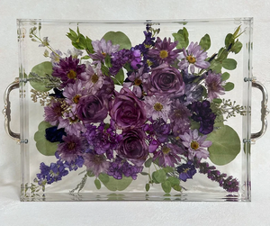 Resin Flower Preserved Big Premium Tray, Large Rectangle Resin Flower Tray, Wedding Floral Preservation | Flower Preservation | Bridal Bouquet Preservation | Resin Floral Tray | Bridal Gift | Wedding Gift for Bride