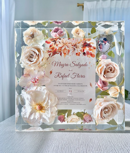 Resin Flowers and Wedding Card Preservation, Wedding Floral Preservation  Flower Preservation Bridal Bouquet Preservation Resin Floral Tray