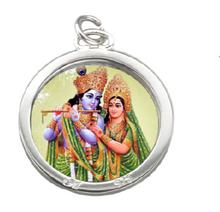 Load image into Gallery viewer, Locket With Photo, Locket With Laxmi Ji Photo, Locket with Radhe Photo, Locket with Shiva Photo, Locket With Premanand Maharaj Photo, Locket with God Goddess Photo, Locket With Radha Name, Custom Silver or Golden Locket
