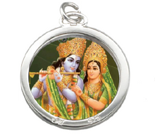 Load image into Gallery viewer, Locket With Photo, Locket With Laxmi Ji Photo, Locket with Radhe Photo, Locket with Shiva Photo, Locket With Premanand Maharaj Photo, Locket with God Goddess Photo, Locket With Radha Name, Custom Silver or Golden Locket
