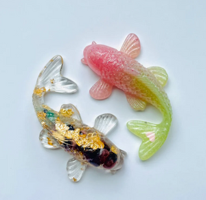 Resin Koi Fish - Koi Fish Sculpture, Color Customizable, Classic Mini Koi Fish