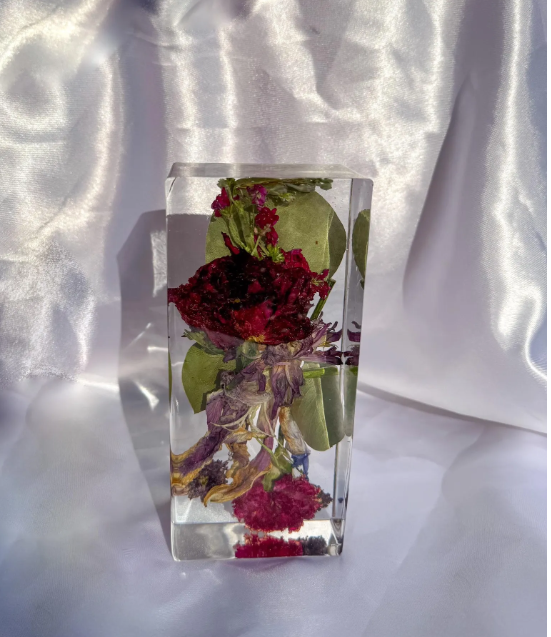 Resin Flower Block, Resin Flower Preservation for Bouquet , Varmala and Garland Preservation, Flower Preservation