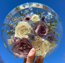 Load image into Gallery viewer, Resin Flower Preservation in Circle, Wedding Flower Preservation | Bridal Bouquet Preservation | Floral Resin | Bridal Gift | Wedding Gift | Resin Flowers | Circle
