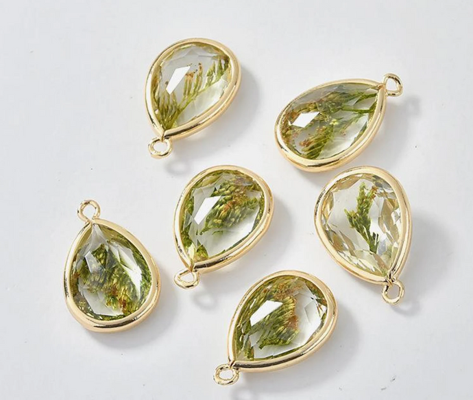 Dried Pressed Real Flowers Handmade Custom Shape Resin Bracelet, Bezel, Charm, Pendant , Earrings