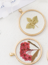 Load image into Gallery viewer, Dried Pressed Real Flowers Handmade Custom Shape Resin Bracelet, Bezel, Charm, Pendant , Earrings
