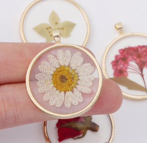 Dried Pressed Real Flowers Handmade Custom Shape Resin Bracelet, Bezel, Charm, Pendant , Earrings