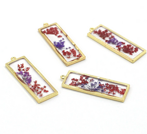 Dried Pressed Real Flowers Handmade Custom Shape Resin Bracelet, Bezel, Charm, Pendant , Earrings