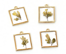 Load image into Gallery viewer, Dried Pressed Real Flowers Handmade Custom Shape Resin Bracelet, Bezel, Charm, Pendant , Earrings
