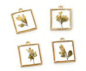 Dried Pressed Real Flowers Handmade Custom Shape Resin Bracelet, Bezel, Charm, Pendant , Earrings