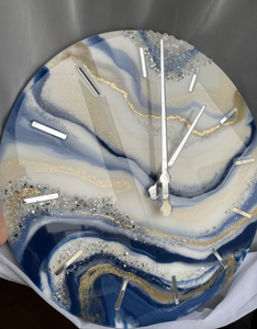 Resin Clock, Resin Art Clock, Handmade Resin Wall Clock, Customized Resin Clock - Design 1