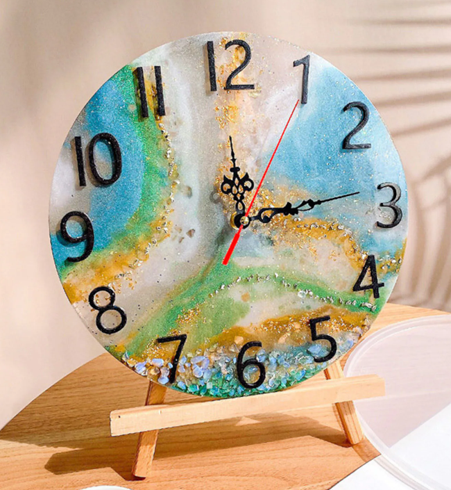 Resin Clock, Resin Art Clock, Handmade Resin Wall Clock, Customized Resin Clock - Design 3