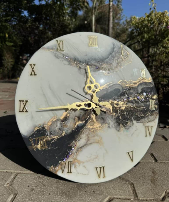 Resin Clock, Resin Art Clock, Handmade Resin Wall Clock, Customized Resin Clock - Design 5