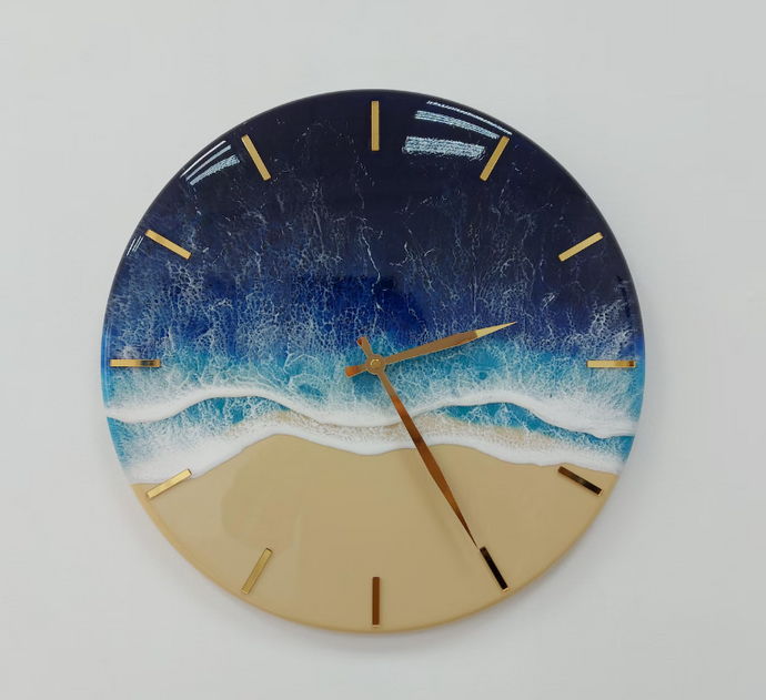 Resin Clock, Resin Art Clock, Handmade Resin Wall Clock, Customized Resin Clock - Design 10