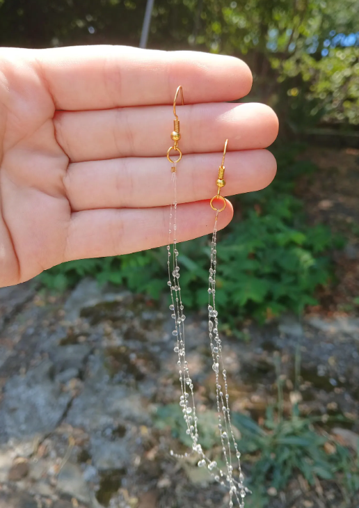 Handmade Resin Jewellery Rain Drop Earrings, Raindrop earrings, Handmade long raindrop earrings, Water drop jewelry