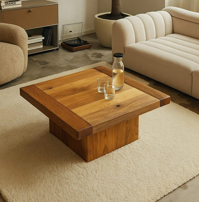 Handmade Premium Wooden Small Coffee Table , Side Table, Small Wooden Center Table - Design 3