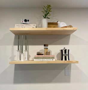 Modern Wood Floating Shelf, Custom Size Floating Shelf with Bracket, Wall Mounted Floating Shelf for Kitchen Bathroom