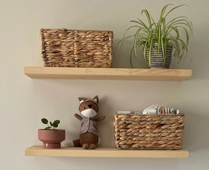 Modern Wood Floating Shelf, Custom Size Floating Shelf with Bracket, Wall Mounted Floating Shelf for Kitchen Bathroom