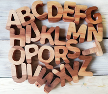 Load image into Gallery viewer, Wooden Alphabets, Wooden Letters, Montessori Alphabets for teaching and School, Hard wood wooden letters, capital Letters - Set of 26 Capital Alphabets
